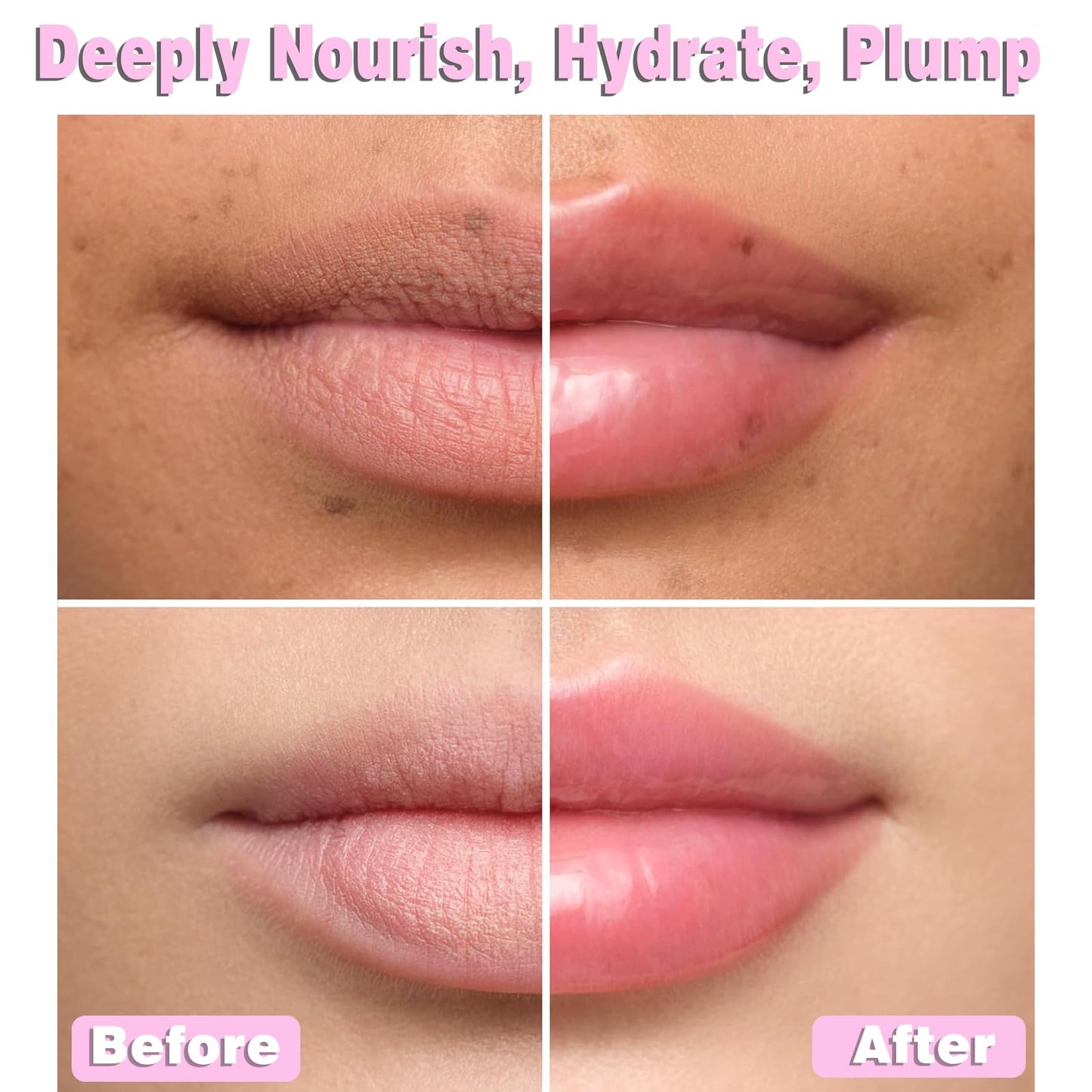 Lip Plumper, Plumping Lip Gloss, Clear Lip Serum Balm, Day & Night Lip Essence Oil for Lips Filler, Hydrating Nourishing Soothing Cooling, Non-Sticky, Reduce Lip Lines Enhance Lip Elasticity, 5ml