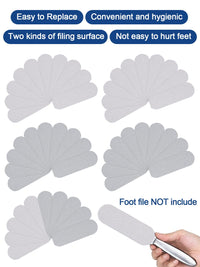 EBANKU 50 PCS Foot Files Reusable Stainless Steel Foot File Callus Remover Professional Abrasive Feet Rasp Foot Refill Pads Pedicure Sandpapers Replacement (Gray)