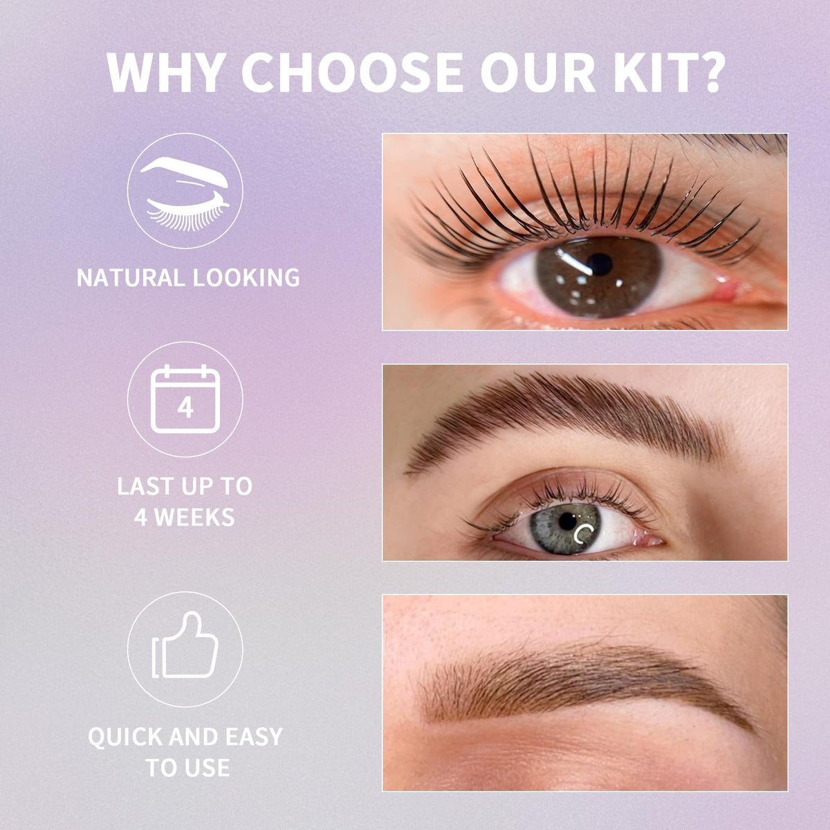 PERMANIA Lash Lift Kit, 2 in 1 Fast Eyelash Lift and Brow Lamination Kit, 5 Pcs Each Sachet, Eyelash Perming Curling Set with Complete Tools, for Salon and Home Use