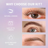 PERMANIA Lash Lift Kit, 2 in 1 Fast Eyelash Lift and Brow Lamination Kit, 5 Pcs Each Sachet, Eyelash Perming Curling Set with Complete Tools, for Salon and Home Use