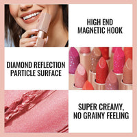 Oulac Pink Shimmer Lipstick for Women-Moisture Tinted Lip Balm for Dry Lips, Glitter Surface, Creamy Formula, Hydrating & Smooth, Infused with Shea Butter, Vegan, Gluten-Free (PG03) Pink Jewel