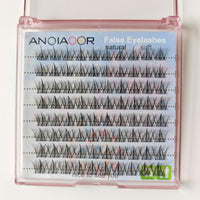 ANQIAOER False Eyelashes Cluster Natural Look Wispy Spiky Wide Stem 11-12-13mm-C Curl DIY Individual Lash Extension Soft Manga lashes for Makeup Use at Home