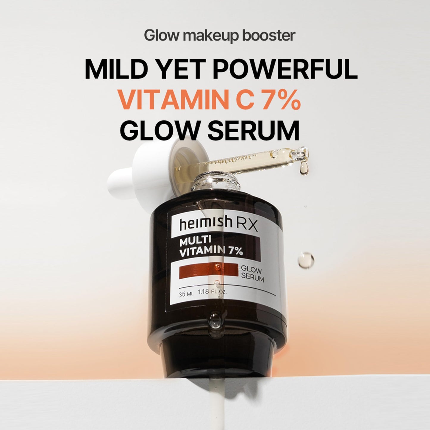 HEIMISH RX Multi Vitamin Glow Serum - Vitamin C Serum for face, Dark Spot & Hyperpigmentation Reduction, Anti Aging, Skin Brightening Serum with Vitamin C 7%, Niacinamide 5% - 35 ml (1.18 fl. oz)
