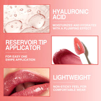 LANGMANNI 3Pcs Hyaluronic Acid Lip Gloss Set,Hydrate & High Shine Clear Looking Lips,Smooth Texture And Long Lasting Lip moisturizing,Brightening 0.1oz/pc (#1+#2+#3)