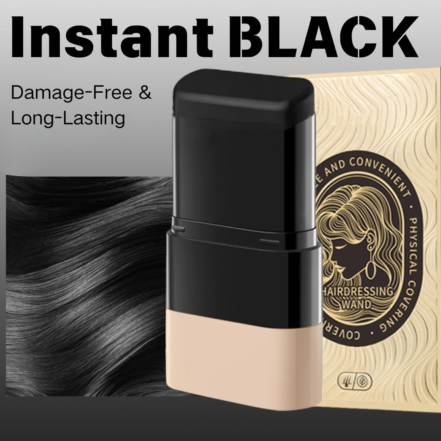 SHEBEEDO Safe and Convenient Hair Dye Comb, 2 in 1 Instant Black Hair Colour Root Touch-Up Stick with Comb Applicator for Gray Coverage,Safe and Convenient Portable Hair Dye Brush Applicator for Women & Men