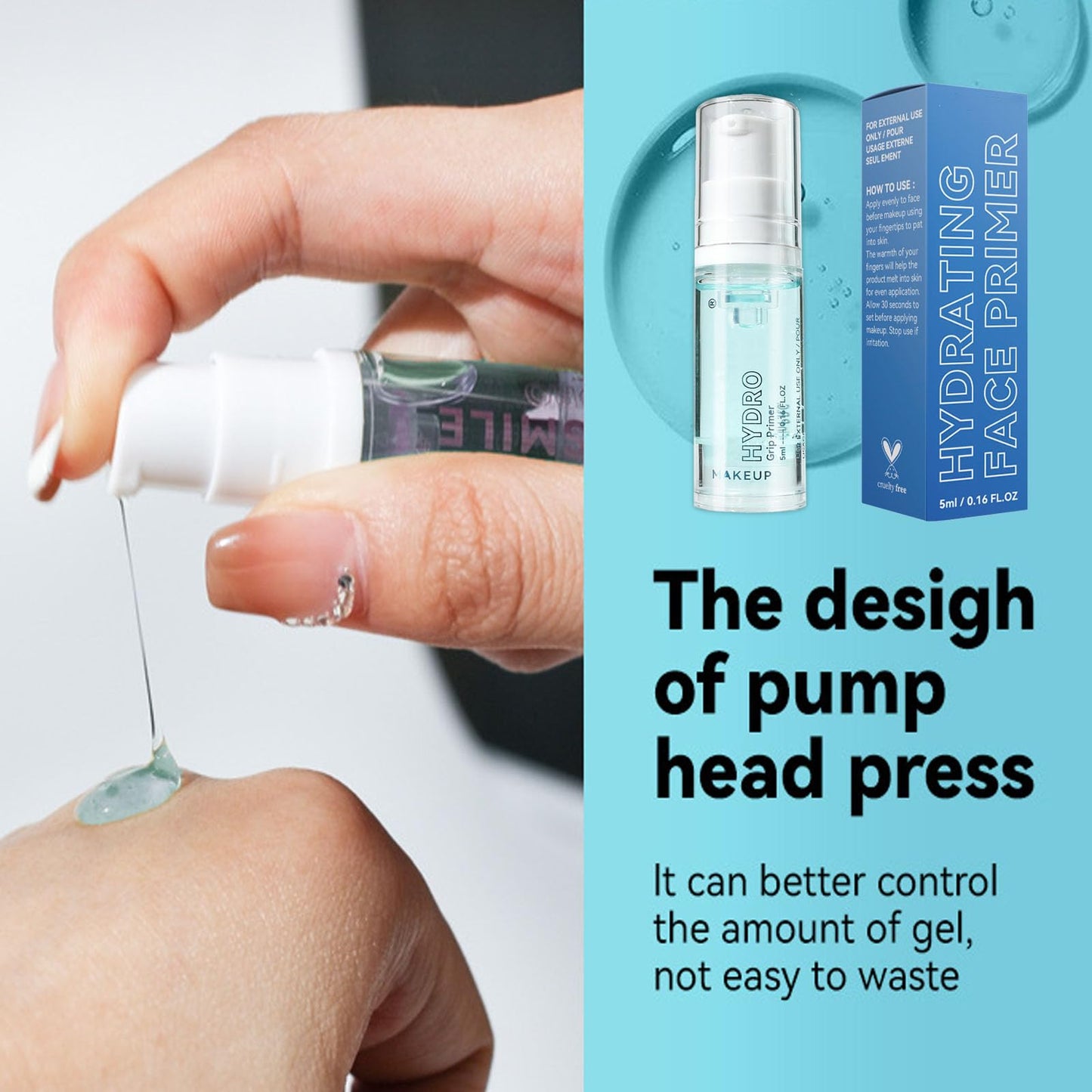 LYNTYAOU Face Primer, Pore Primer Under Foundation, Oil-control Long Lasting Makeup Moisturizing Power Grip Foundation Primer, Clear Makeup Base Priming Formula for Flawless Skin Oil Control