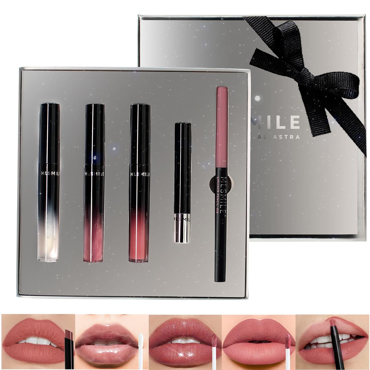 HERBENJOY All-In-One Makeup Set Gift Surprise, Cosmetic Make Up Starter Kit, Full Starter Makeup Kit For Women Beginners Includes Lip Liner, Lipstick and 3pc Lip Gloss Makeup Gift Set For Teenage & Adults