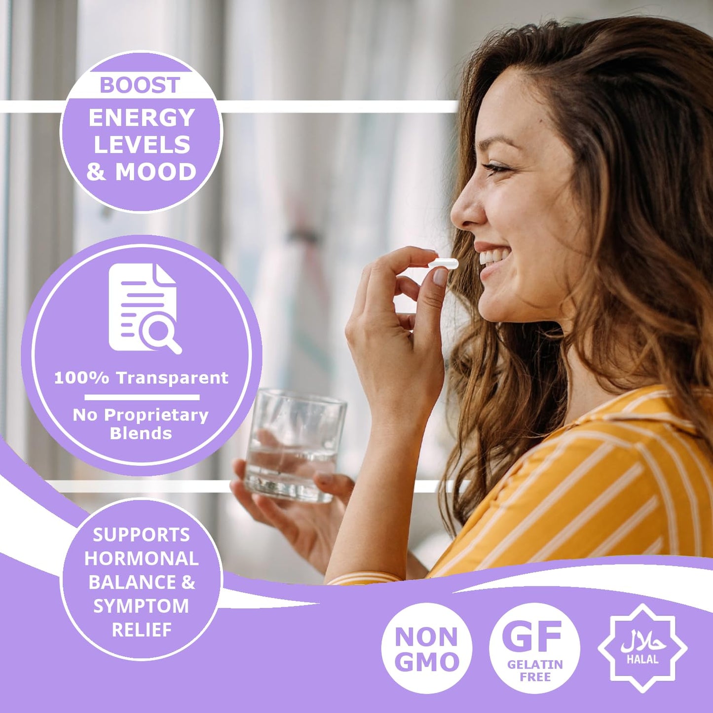 DEENVIDA NUTRITION Halal Menopause Supplements for Women, Perimenopause & Menopause Support, Multi-Nutrient Wellbeing Support, Suitable for Vegetarians, 1 Month Supply, 60 Capsules, DeenVida Nutrition