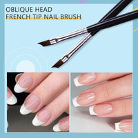 Honey Joy Oblique Head French Tip Nail Brush Black Handle UV Gel Acrylic Painting Drawing Pen Pack of 1, HJ-NB078
