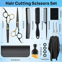 JeWR Hairdressing Scissors, 15 Pcs Thinning Scissor Kit, Professional Hairdressing Scissors Kit with Protective Case, Extra Sharp and Precise for Hair and Beard for Hairdresser/Hairdresser/Beard