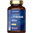Horbäach L-Tyrosine Supplement 1000mg | 120 Vegan Capsules | Fermented High Strength Supplement | Free Form Amino Acid | by Horbaach