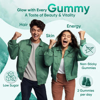 Biotin Gummies - 5000mcg - 120 Gummies with Vitamin A, B, C, D, E & Selenium - Hair, Nails & Skin Vitamins - Natural Raspberry & Blueberry Flavoured Vitamin B7 Gummies - Chewable Biotin Hair Gummies