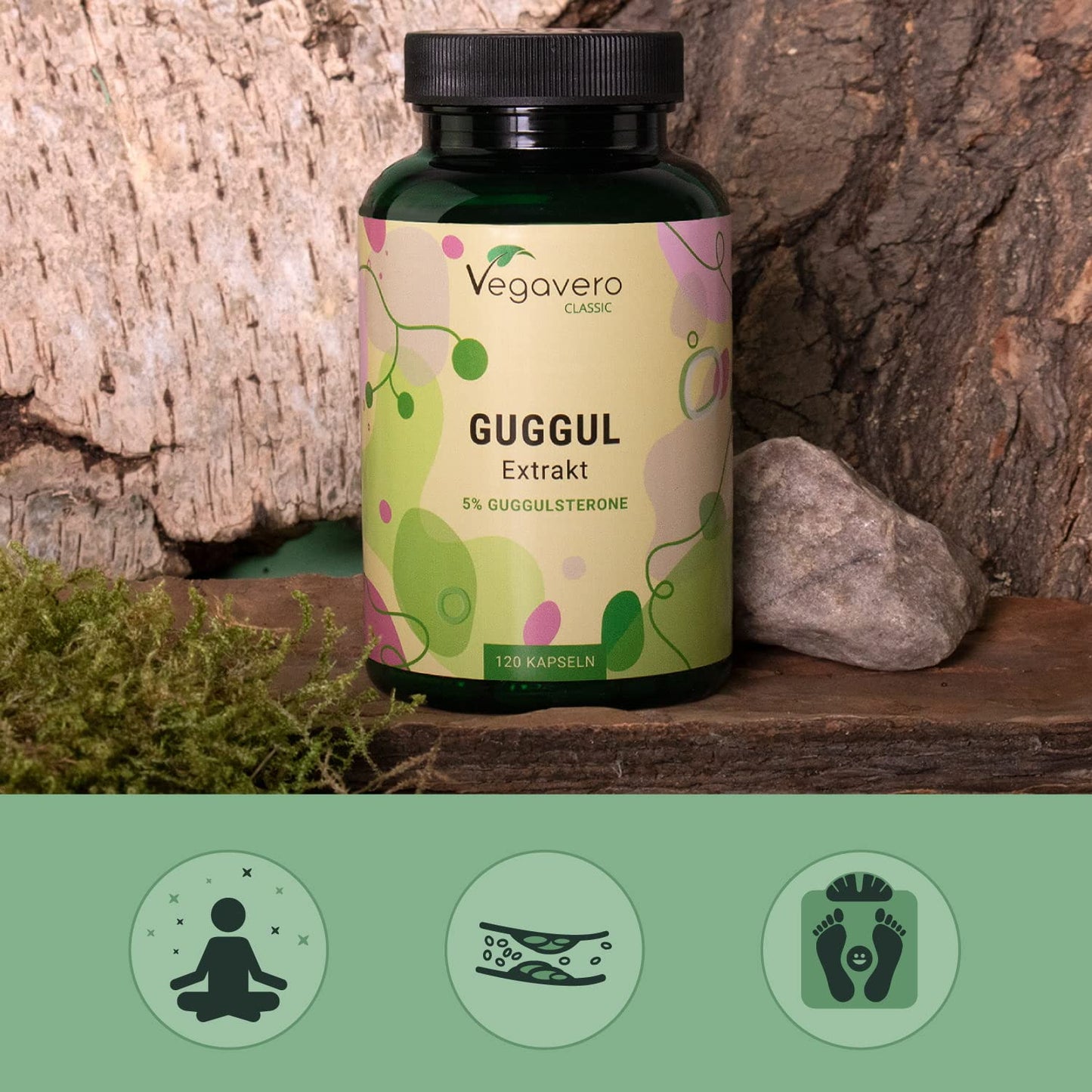 Vegavero Guggul Capsules 7500 mg | from 15:1 Extract | Dried Resin | NO Additives | Lab-Tested | 120 Capsules | Vegan