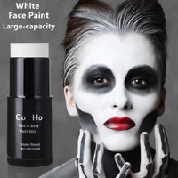 Go Ho Water Based White Face Paint Stick Washable (1.06 Oz),Non-toxic Cream Body Paint,Full-coverage Face Paint Makeup Stick for Adults Children Theater Halloween SFX Cosplay