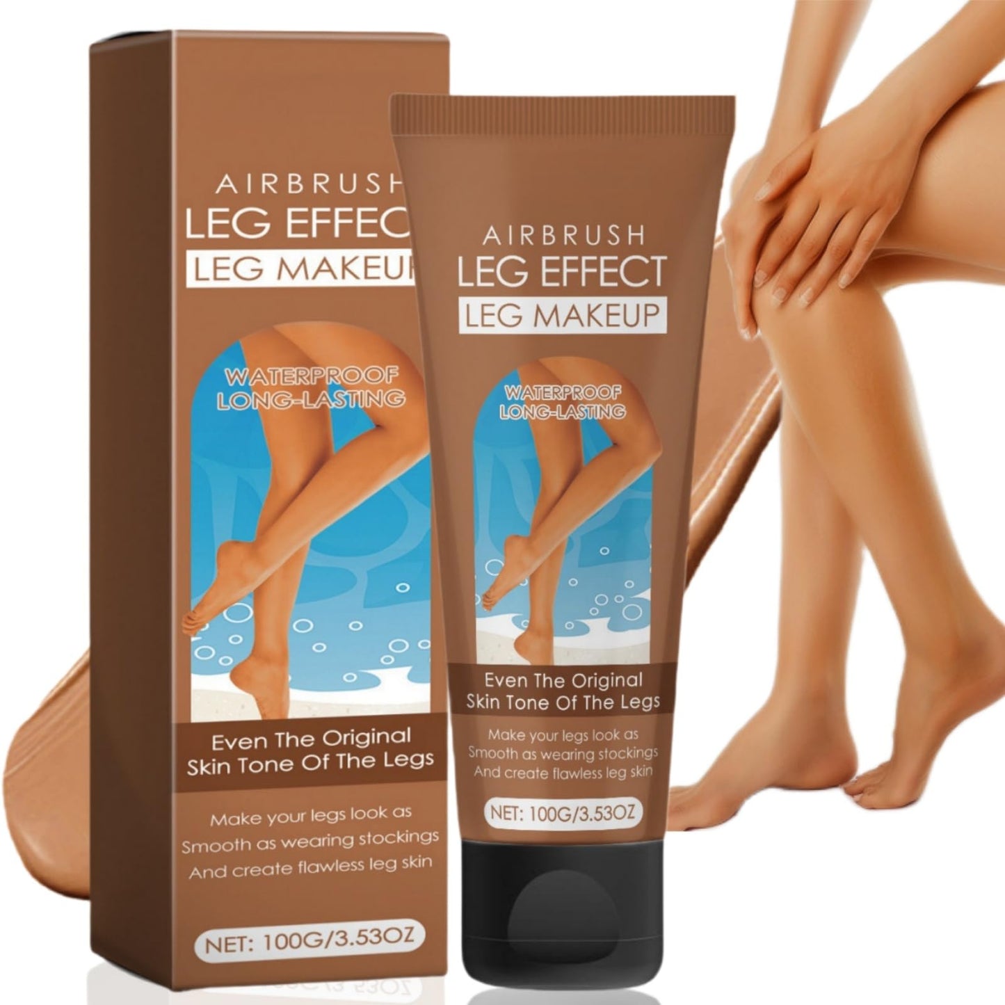 Ruojiar Leg Makeup to Cover Veins,Leg Makeup Waterproof No Transfer,Concealers & Correctors,Leg Makeup Lotion,Leg Vein Cover Up Makeup,Makeup Concealer for Woman,Leg and Body Scar Cover Up Makeup(#Bronze)