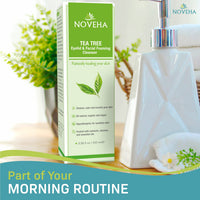NOVEHA Tea Tree Eyelid Foaming Cleanser - Face Wash For Women | Eyelid Scrub For Dry Eye, Irritation | Preservative Free, Natural Ingredients