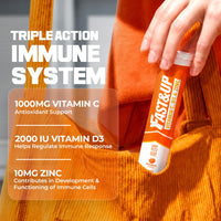 FAST&UP Fast&Up Vitamin C, Vitamin D & Zinc - 20 Effervescent Tablets - Complete Immunity Support - Best Defence - One Daily - Orange Flavour