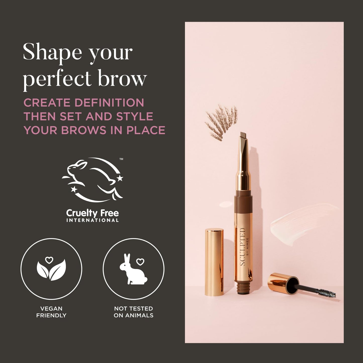 SCULPTED by Aimee Connolly Shape & Set Medium Brown Eyebrow Pencil & Fixing Gel Duo from Sculpted by Aimee 2.5ml - Travel-Friendly, Double-Ended Natural Eye Brow Pencil and Clear Brow Fixing Gel