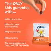 Optibac Probiotics Kids Probiotic Gummies - Vitamin D & Calcium for Immune Support & Gut Health - Most Trusted By Parents - 60 Vegan Gummies