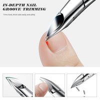 FVION Nail Clippers for Thick Nails or Ingrown Toenails, Thick Nail Clippers for Elderly, Precision Long Handled Toenail Clippers for Women & Men - Black