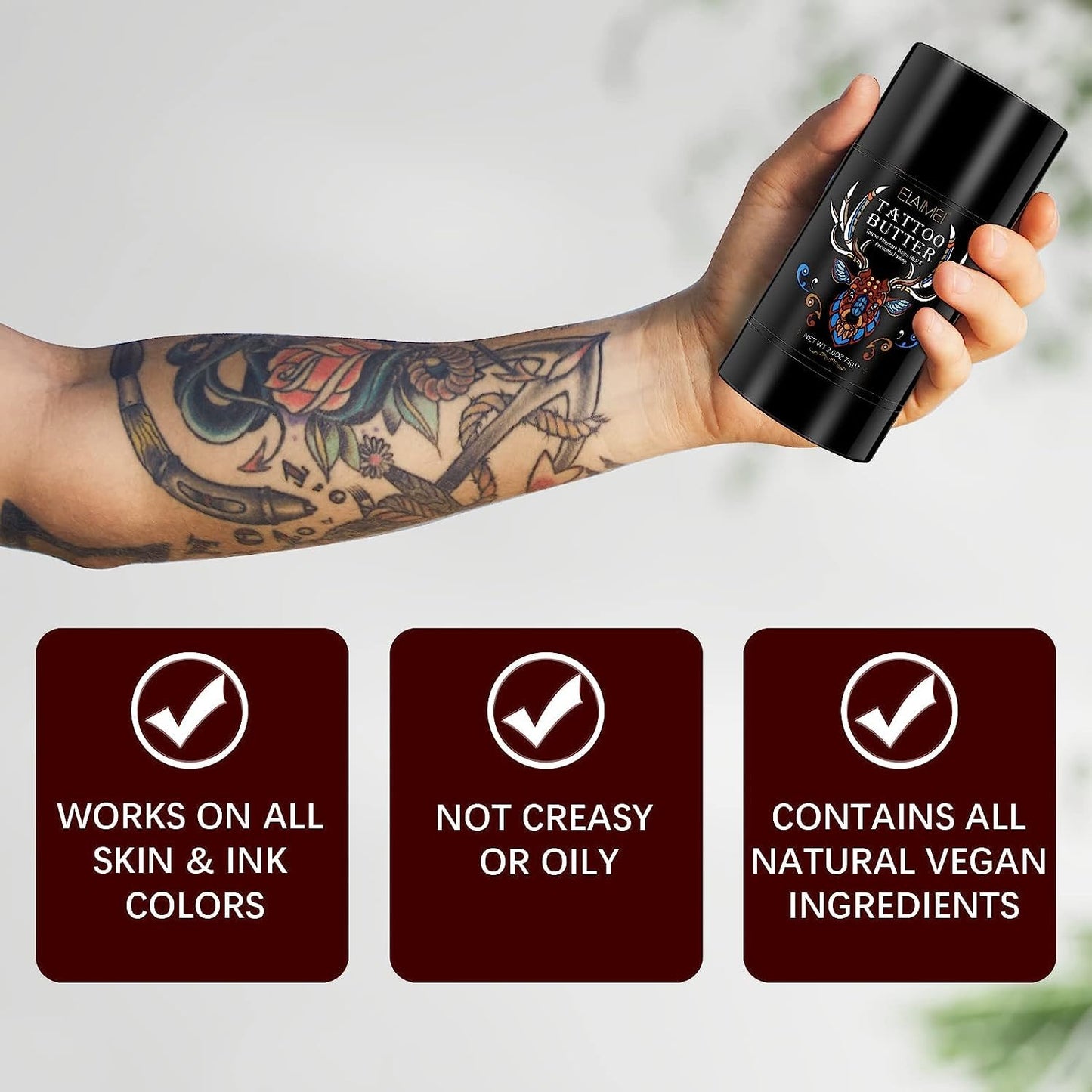 proamate Proamate Tattoo Aftercare Tattoo Butter Tattoo Balm, Old & New Tattoo Moisturizer Healing Brightener for Color Enhance, Natural Organic Tattoo Cream(Tatoo Balm 75g)