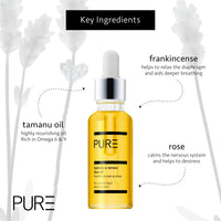 Hydrate & Renew Face Oil from PURE Spa & Beauty 30ml - Vegan Skin Moisturiser with Rose, Geranium, Orange, Frankincense, Vitamin E and Omega 6 & 9
