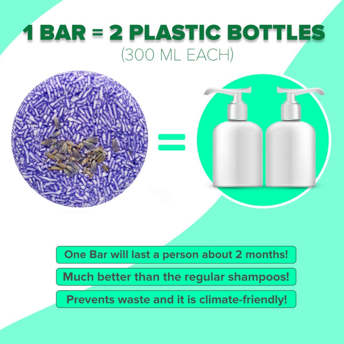 BAMBOEARTH Solid Shampoo Bar And Conditioner Effect Hair Soap – Natural Shampoo Bars For Hair With Plant Based Essential Oils And Zero Waste Biodegradable Packaging (Lavender)