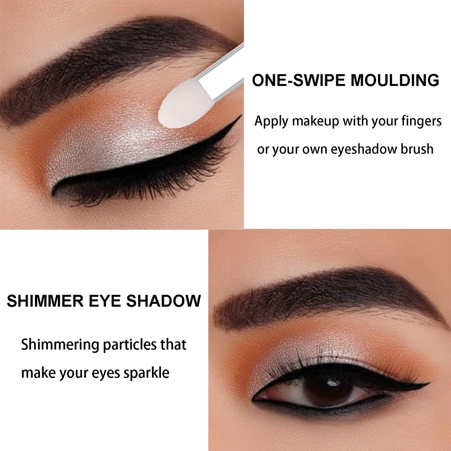 QUIWEN White Eyeshadow Single,Pressed Fine Powder Eyeshadow, High Shimmer Pearl Shadow Single White Eye Make-Up,Long-lasting Waterproof High Pigment Fine Powder Shadows for Highlighter