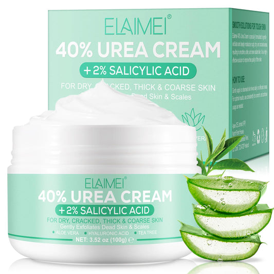 Generic Urea 40% Foot Cream+2% Salicylic Acid, Moist Cracked Heel Repair Cream, Enriched With Tea Tree & Hyaluronic Acid & Aloe Vera Extracts, Deeply Moisturising, Gently Removes Dead Skin And Calluses 100g