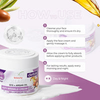Victoria Beauty Day and Night Anti-Aging Moisturiser with Collagen, Hyaluronic Acid, Q10, Argan Oil, and a UVA/UVB Filter for Ages 40 – 55, Pack of 2 Creams (2 x 50 ml)