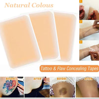 Tattoo Cover Up Tape, 8 PCS Ultra Thin Patch for Tattoo Scar and Birthmarks, Invisible Waterproof Skin Tone Concealer Sticker for Covering Up Scars Tattoos，Natural Concealer Stickers(Pack Of 1)