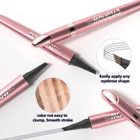 NatrLuxe 3D Waterproof Eyebrow Pencil – Magic Eyebrow Pen With 4-Tip Design, Dark Brown (02) – Long-Lasting Brow Tint For Flawless Makeup