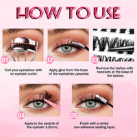 OlymGrow 590-Piece DIY Eyelash Cluster Kit – Fluffy Russian Lashes in 30-100 D Mix (8-16 mm). Includes Curly, Durable Extensions for Girls & Women – Perfect for Natural or Dramatic Looks