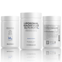 Codeage Liposomal Magnesium Glycinate Supplement, 4-Month Supply, Bisglycinate Magnesium Chelate, Chelated Magnesium Mineral Capsules, Bioavailable Non-GMO Vegan Gluten-Free, 120 Capsules