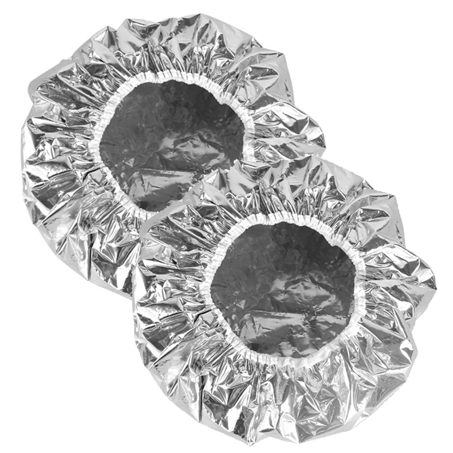 LilaLemon 2 Pcs Aluminum Foil Heat Cap for Deep Conditioning, Heated Shower Hair Cap for Hot Oil, Hair Treatment Processing Caps for Hair Dye,Tin Foil Hat Cap for Home Salon Use