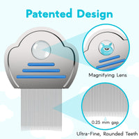 Adamson Lice Comb Duo - Stainless Steel Lice Comb for Kids x 2 - Effective Nit Comb - Lice Combs for Thick Hair - Durable and Easy to Clean - Red and Blue Set