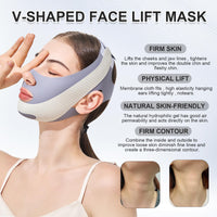 Chin Strap for Double Chin V Line Face Lifting Chin Mask Chin Strap with 2 Gel Mask Reusable Double Chin Lift Mask Breathable and Comfortable Used to Enhance the Jawline for Women Men