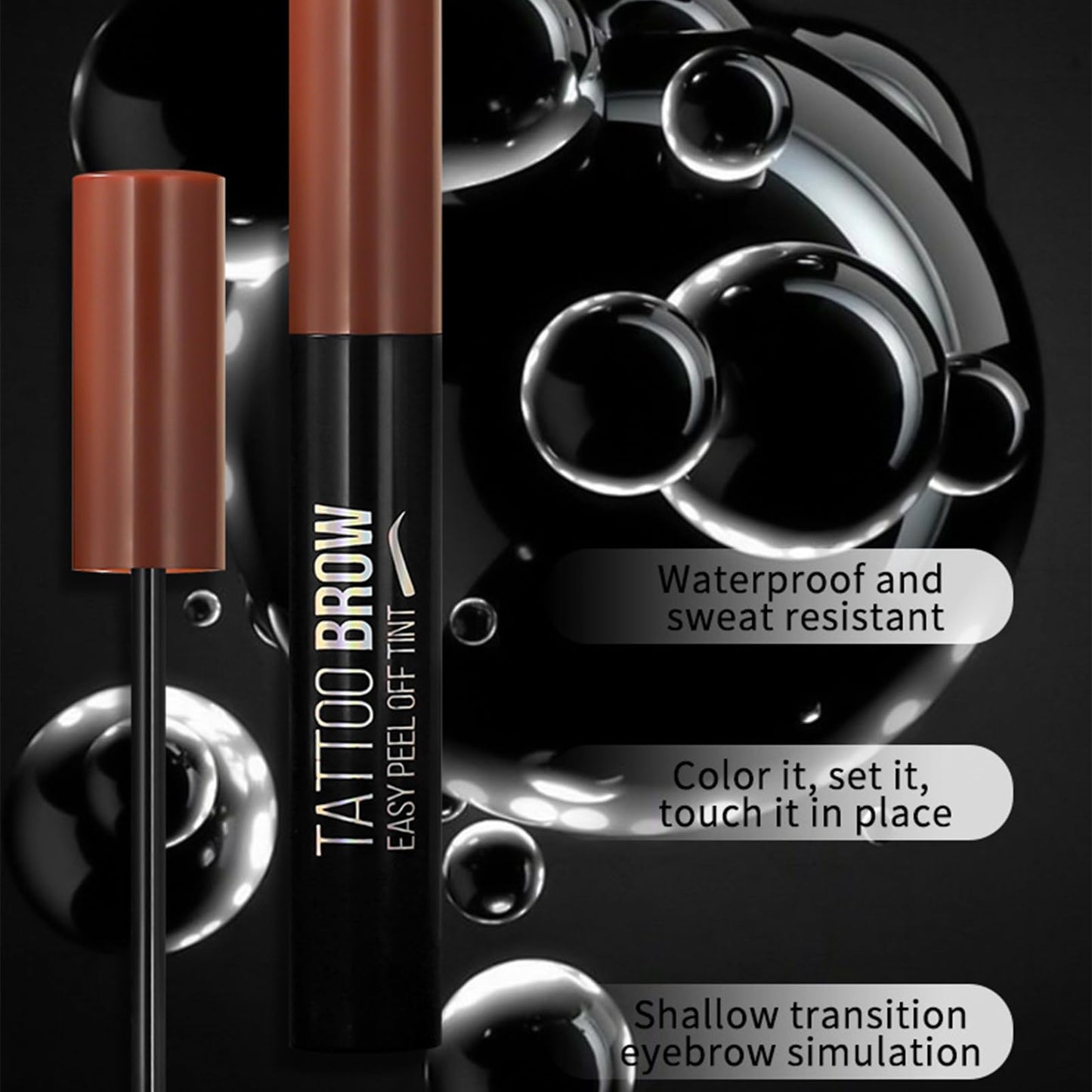 SHEBEEDO Peel Off Tattoo Eyebrow Gel, Brown Eyebrow Tint Kit, Semi-Permanent Colour Eyebrow Dye,Waterproof Brow Tint Peel Off For Eye Makeup,Fuller & Defined Looking Brows (Deep Brown)