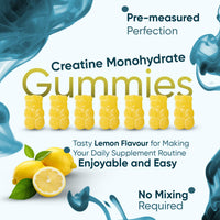 WeightWorld Creatine Gummies 3000mg for Men & Women - 90 Chewable Creatine Monohydrate Gummies (1 Month Supply) - Natural Lemon Flavoured Creatine - Pre Workout Gym Supplement (Not Creatine Monohydrate Tablets)