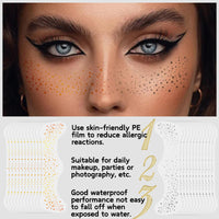HERBENJOY Glitter Freckles Face Tattoo 24pcs Face Glitter Freckles Face Glitter Makeup Speckles For Party Woman Glow Up Makeup Patches Festival Cute Glitter Makeup Accessories