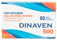 DULÀC FARMACEUTICI 1982 Dulac – Dinaven 500, Food Supplement for Leg Support Circulation, 60 Tablets, for Heavy and Tired Legs, Helps Improve Blood Flow, with Diosmin and Hesperidin, Made in Italy
