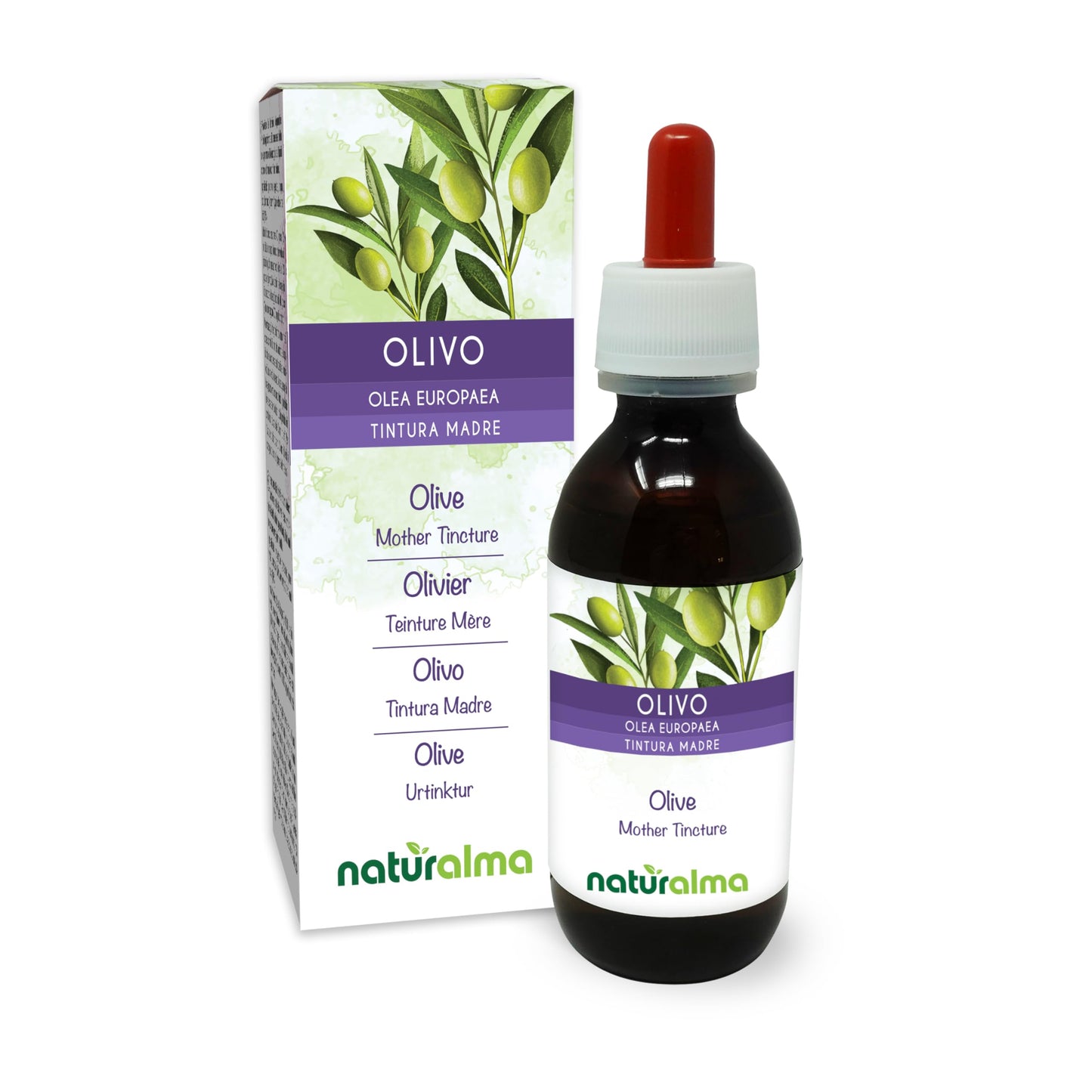Olive (Olea europaea) Leaves Alcohol-Free Mother Tincture Naturalma | Liquid Extract Drops 120 ml | Food Supplement | Vegan