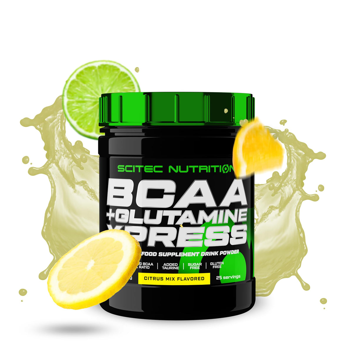 Scitec Nutrition BCAA + Glutamine Xpress – Essential Amino Acid Blend – with 5g 2:1:1 BCAAs – 5g Glutamine – Fortified with Taurine, 300 g, Citrus Mix