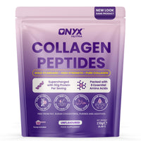 ONYX INGREDIENTS 101 Premium Collagen Powder (Type I, III) Hydrolysed Bovine Collagen Peptides Powder - Halal Certified - 19 Amino Acids - High Levels of All 8 Essential Amino Acids & BCAAs - 150g