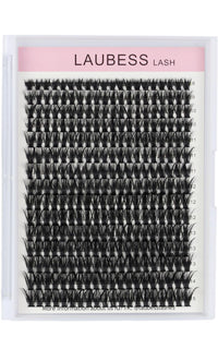 Individual Lashes 300 Pcs LAUBESS Lash Clusters Individual Eyelash Clusters Eyelash Extension Kit False Lashes Individual Cluster Lashes Mix (50D-0.07C-8-15mm)