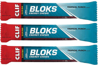CLIF Bar Clif Bloks Energy Chews Tropical Punch with Caffeine Sports Supplements, 60 g (Tropical - 3 Packs)