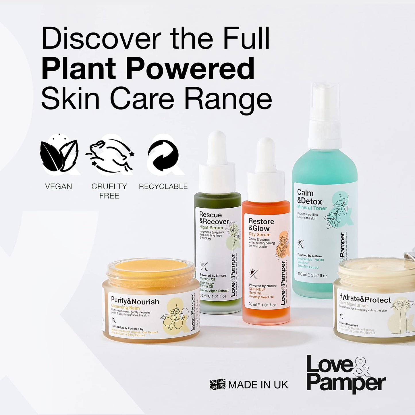 Love and Pamper Love & Pamper 100% PLANT POWERED - Daily Cleansing Balm, Natural Hydrating Makeup Remover with Vitamin E, Deeply Cleanses, Calms Redness & Removes Makeup & Impurities - Ultra Nourishing Treatment Balm