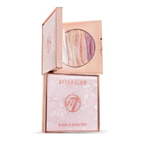 W7 Afterglow Blusher and Highlight Compact - Pink and Gold