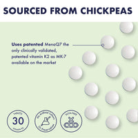 Higher Nature - Vitamin K2 One A Day - Bone & Cardio Support - Vitamin K2 MK7 - Gluten Free - SOYA Free - Vegan & Vegetarian Tablets - 30 Tablets