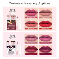 HERBENJOY Lip Gloss Sets For Teenage Girls Lipstick Sets For Women,4 Colors Matte Lipstick Set High Pigmented Velvety Long Lasting Waterproof Matte Lip Stick, Lipstick For Women Makeup Set